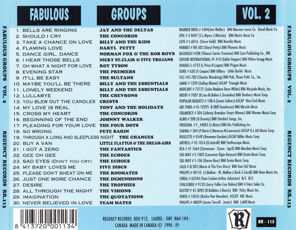 USED CD - Various – Fabulous Groups Vol. 2 - A Compilation Of The Rarest Cheap