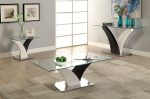 Sloane White Dark Gray Chrome Coffee Table For Sale