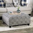 Nash Ivory Navy Ottoman on Sale