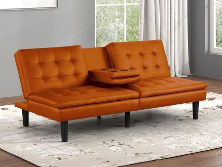 Eidsberg Orange Futon Sofa Bed Cheap