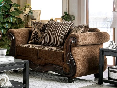 Tilde Brown Dark Walnut Loveseat Fashion