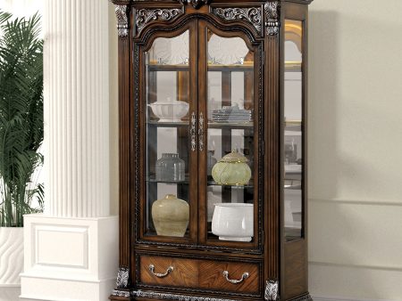 Promenade Dark Brown Curio Cabinet For Sale