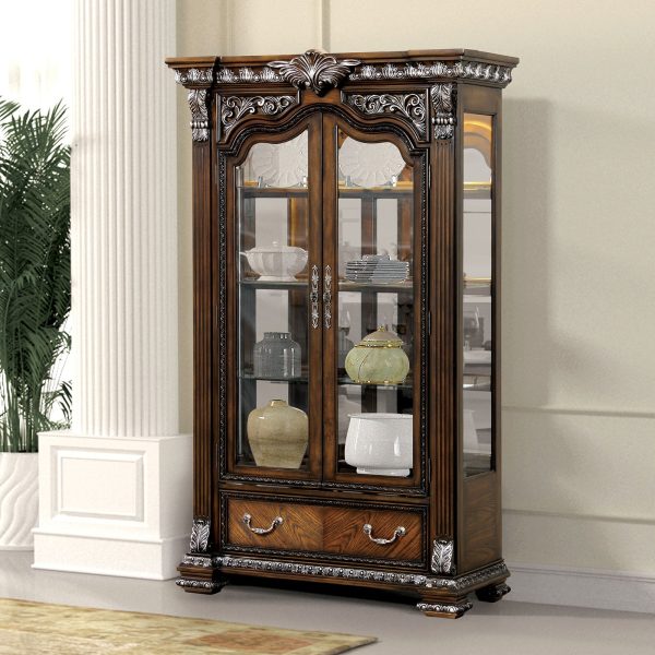 Promenade Dark Brown Curio Cabinet For Sale