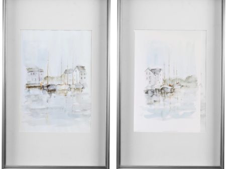 New England Port Framed Prints, S 2, 2 Cartons Online Hot Sale