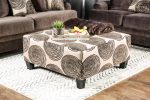 Bonaventura Brown Pattern Ottoman on Sale