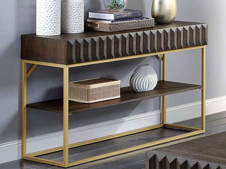 Augsburg Walnut Gold Sofa Table Cheap