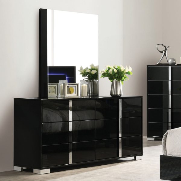 Sinistra Piano Black Dresser Online Hot Sale