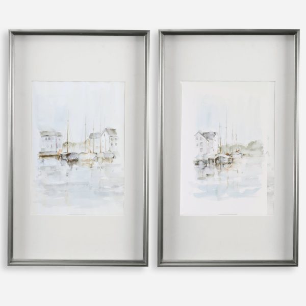 New England Port Framed Prints, S 2, 2 Cartons Online Hot Sale