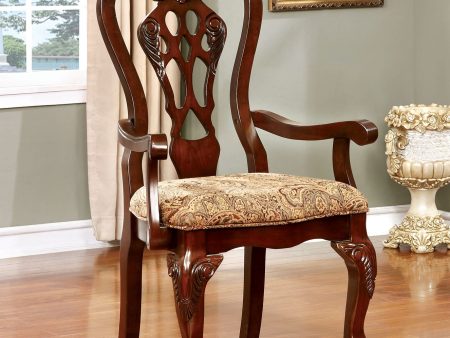 Elana Brown Cherry Brown Arm Chair For Cheap