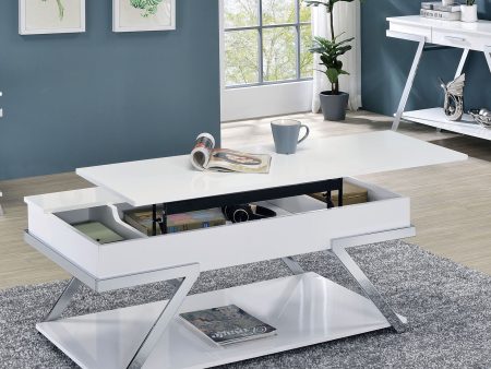 Titus White Chrome Coffee Table For Sale