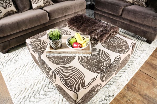 Bonaventura Brown Pattern Ottoman on Sale