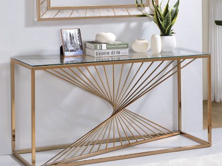 Sherbrooke Gold Sofa Table For Sale