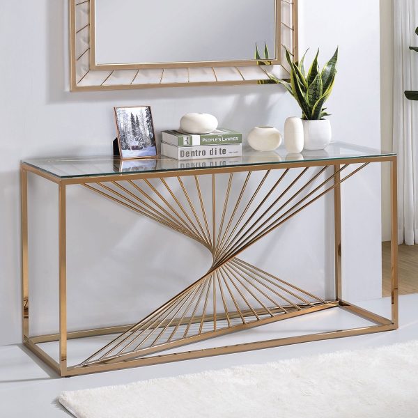 Sherbrooke Gold Sofa Table For Sale