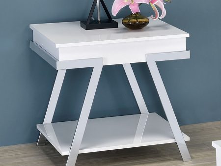 Titus White Chrome End Table Sale