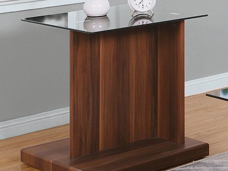 Mannedorf Black Dark Walnut End Table Online now