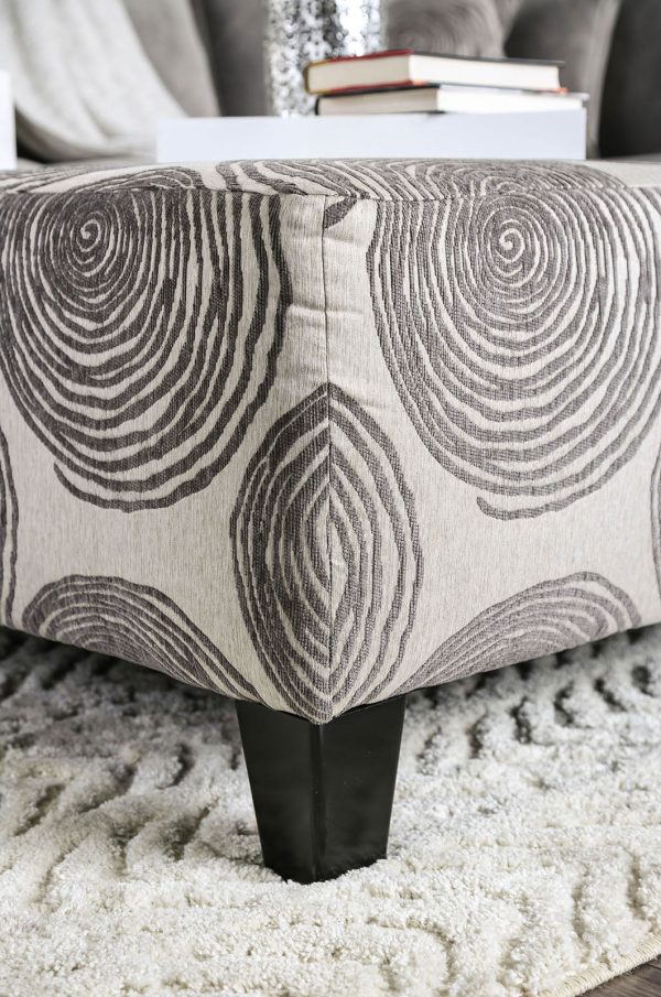 Bonaventura Gray Pattern Ottoman Sale