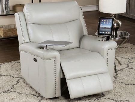 Florine Light Gray Power Recliner For Discount