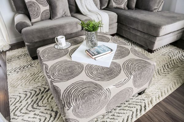 Bonaventura Gray Pattern Ottoman Sale