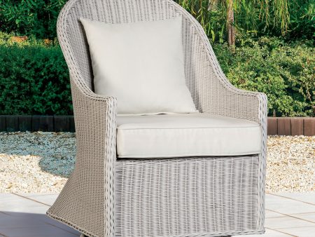 Tomohon White Swivel Wicker Chair Online now