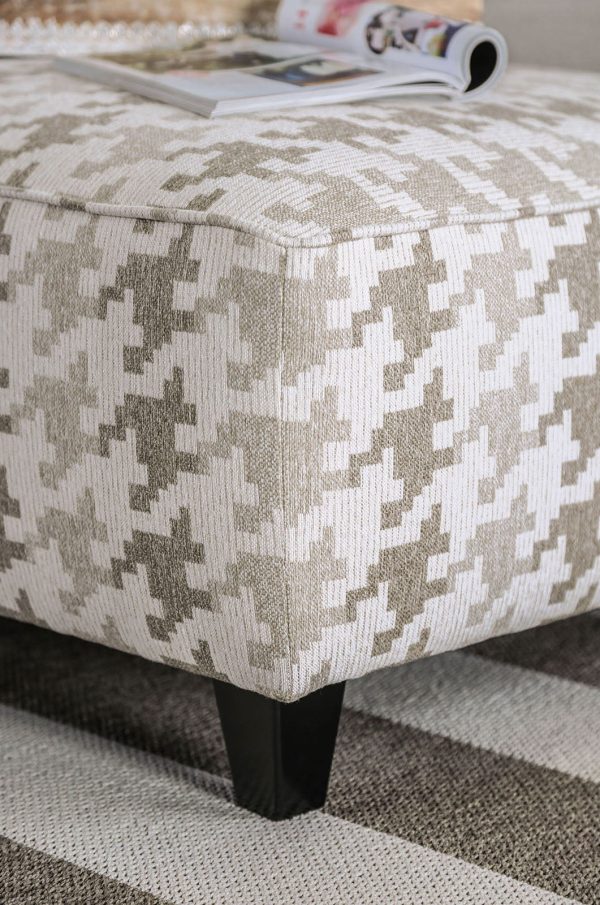 Christine Light Gray Pattern Ottoman Cheap