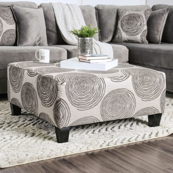 Bonaventura Gray Pattern Ottoman Sale