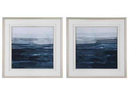 Uttermost Rising Blue Abstract Framed Prints, Set 2 Hot on Sale