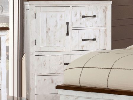 Alyson Distressed White Walnut Chest For Cheap