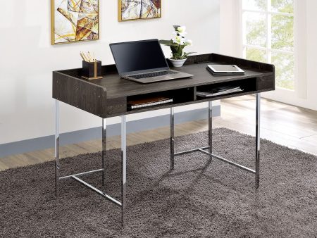 Alvin Brown Chrome Desk For Sale