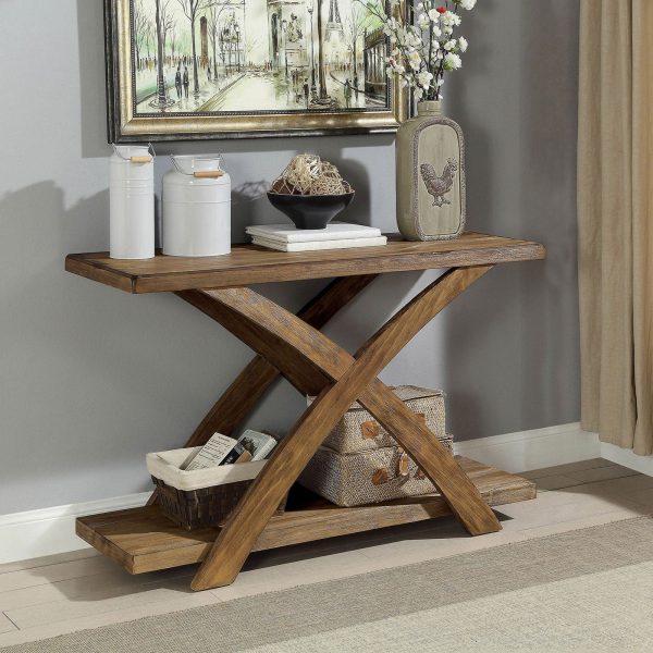 Bryanna Antique Light Oak Sofa Table Hot on Sale