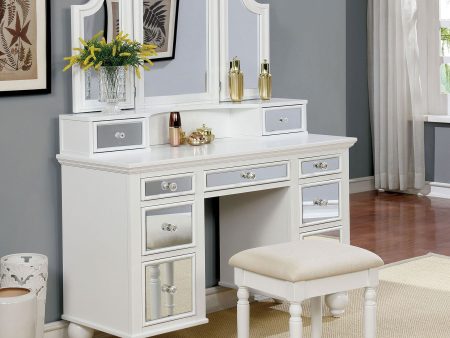 Tracy White Vanity w  Stool For Sale