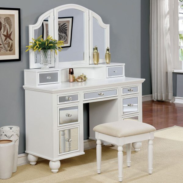 Tracy White Vanity w  Stool For Sale