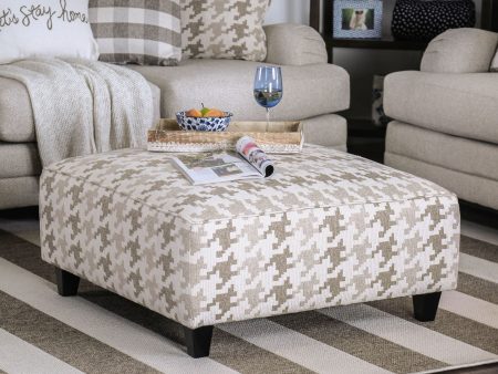 Christine Light Gray Pattern Ottoman Cheap