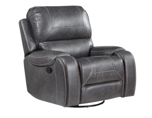 Keily Manual Swivel Glider Recliner, Grey Online Hot Sale