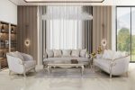 Alexandra Ivory Sofa and Loveseat Hot on Sale