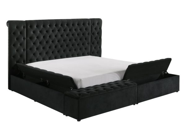 Liliana Queen Black Panel Bed Online now