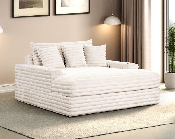 Veyrier White 2 Arm Chaise Hot on Sale