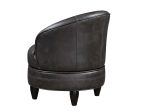 Sophia Swivel Accent Chair, Gray Leatherette For Cheap