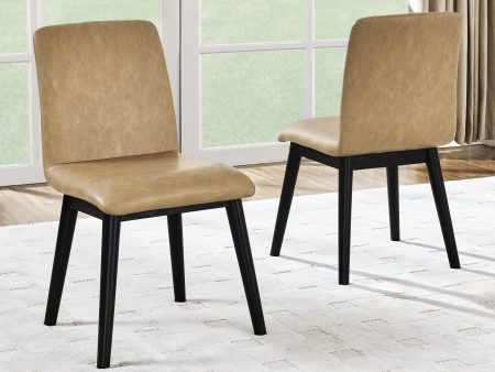 Vida Vegan Leather Side Chair, Sand Hot on Sale