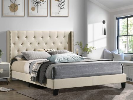 Serenity Beige Full Platform Bed Online Hot Sale