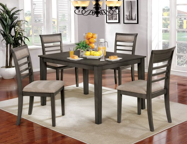 Taylah Weathered Gray Beige 5 Pc. Dining Table Set Online