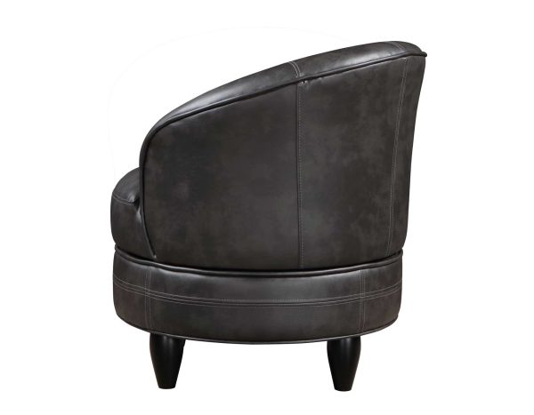 Sophia Swivel Accent Chair, Gray Leatherette For Cheap