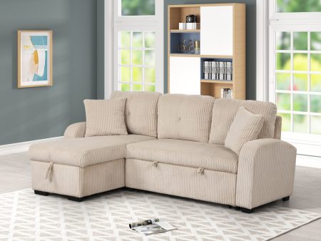 Silvia Beige 2-Piece Sectional With Pull-Out Bed Fashion