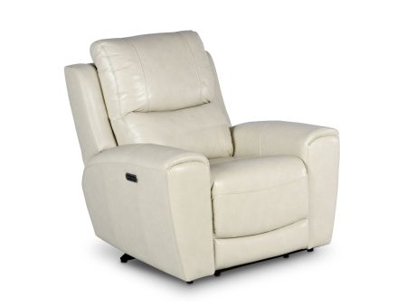 Laurel Dual -Power Leather Recliner, Ivory Online now