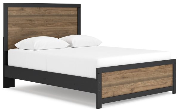 Vertani Queen Panel Bed with Dresser and Nightstand in Black For Discount