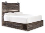 Drystan Queen Panel Bed with 4 Storage Drawers with Mirrored Dresser, Chest and 2 Nightstands in Multi Supply