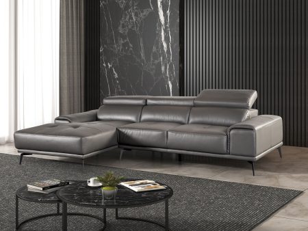 Vadso Dark Gray Sectional, Left Chaise For Sale