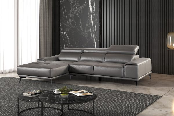 Vadso Dark Gray Sectional, Left Chaise For Sale