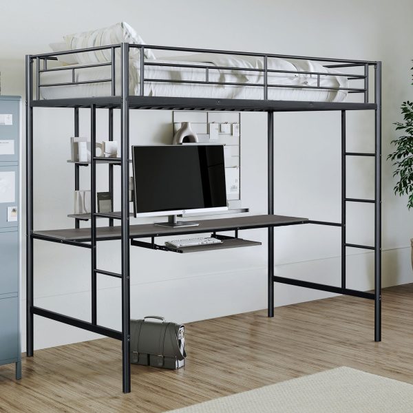 Tymon Black Twin Loft Bed Hot on Sale