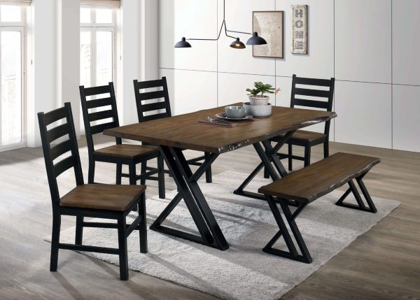 Barbary Black Dark Oak Dining Table For Discount