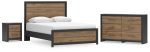 Vertani Queen Panel Bed with Dresser and Nightstand in Black For Discount